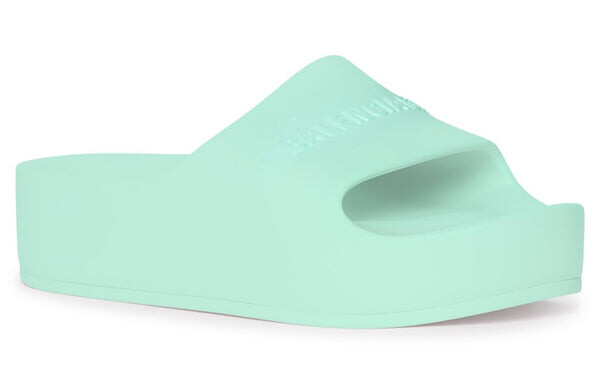 Тапочки chunky slides 'aqua green' Balenciaga, зеленый — фото 2