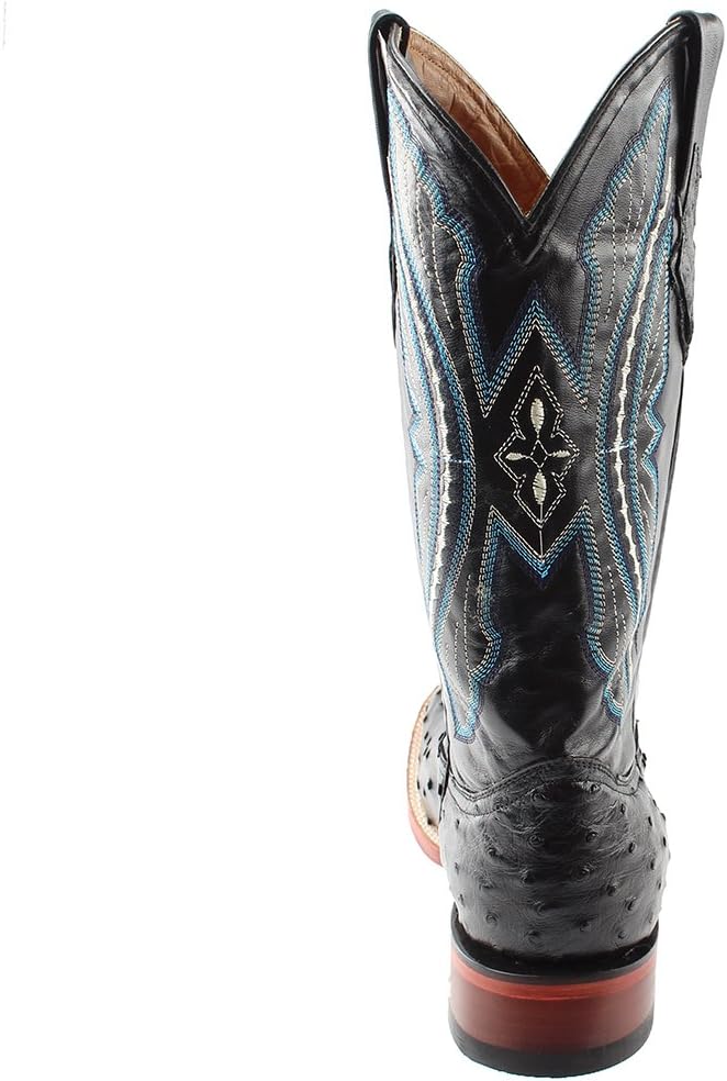 Мужские туфли Ferrini Full Quill из кожи страуса, модель S-toe, черный — фото 3