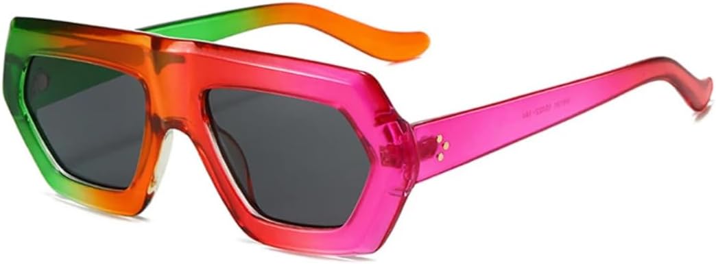 

Женские солнцезащитные очки неправильной формы с градиентным переходом цвета, защита от УФ-излучения UV400, ретро-очки для мужчин с прозрачными линзами UUPTTPL, Colorful Gray