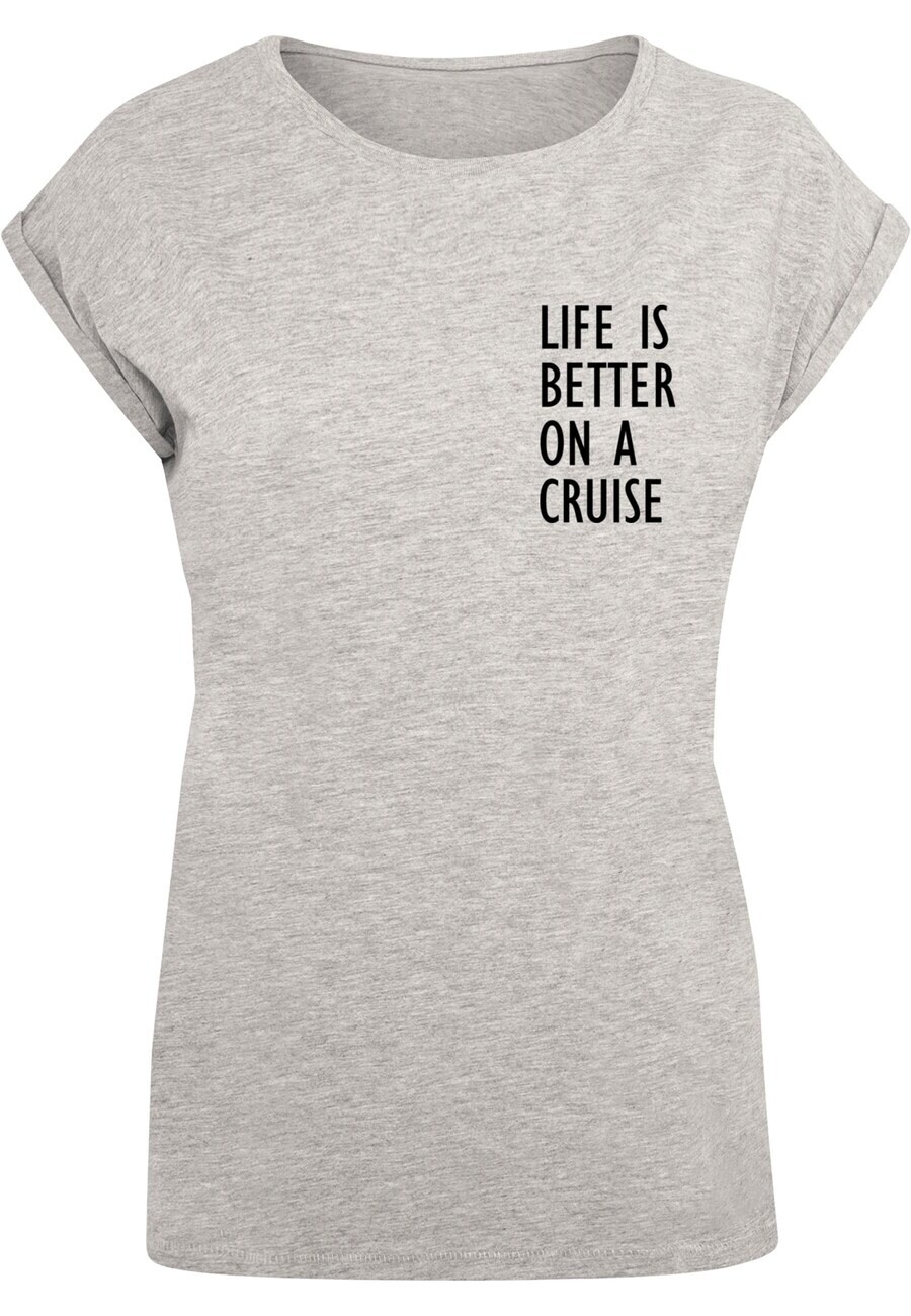 

Футболка Merchcode LIFE IS BETTER, пятнистый серый