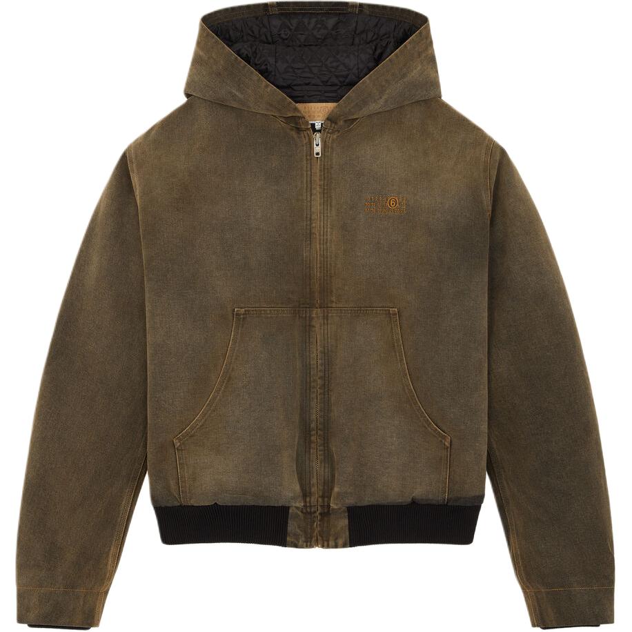 

MM6 Maison Margiela Застёгивающаяся на молнию джинсовая куртка, Brown