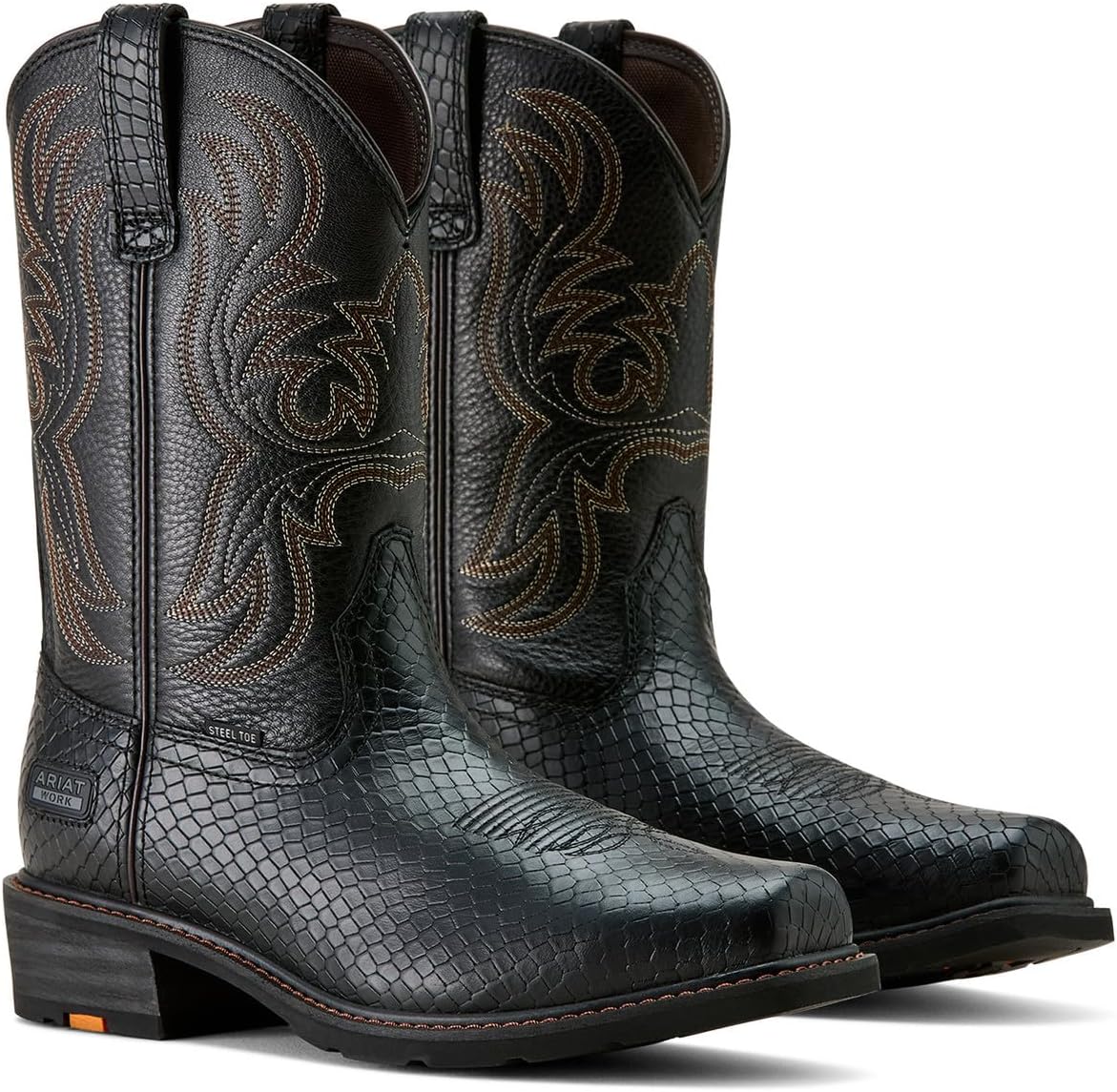 Мужские ботинки ARIAT Ironside с квадратным носком и стальным носком, черный — фото 3
