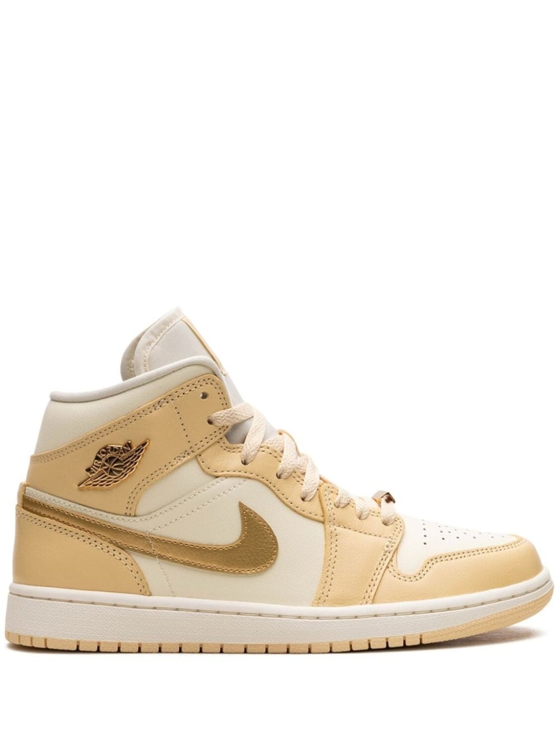 

Jordan кроссовки Air Jordan 1 Mid Pale Vanilla / Coconut Milk / Sail / Metallic Gold, желтый