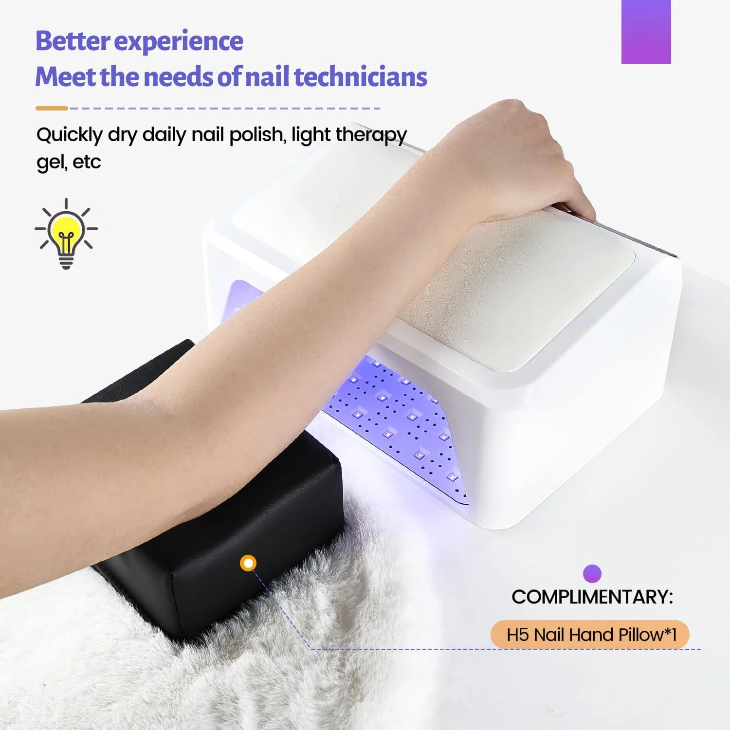 УФ LED-лампа для ногтей JODSONE с подушкой для рук Jodsone, L6 — фото 2
