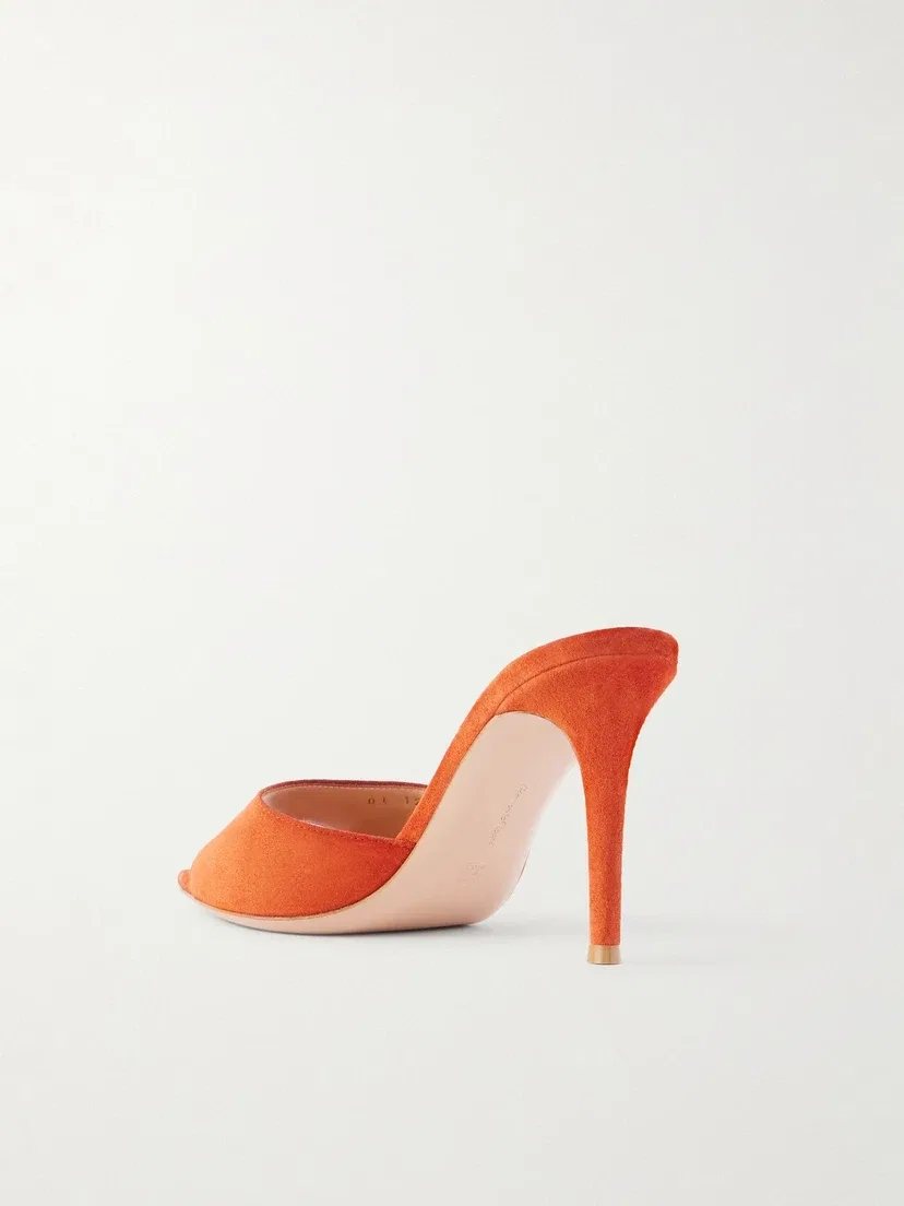 Замшевые босоножки Elle 85 Gianvito Rossi, оранжевый — фото 3