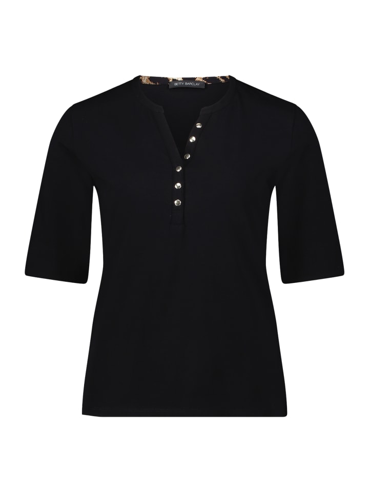 

Базовая рубашка на пуговицах в черно-бежевой расцветке Betty Barclay