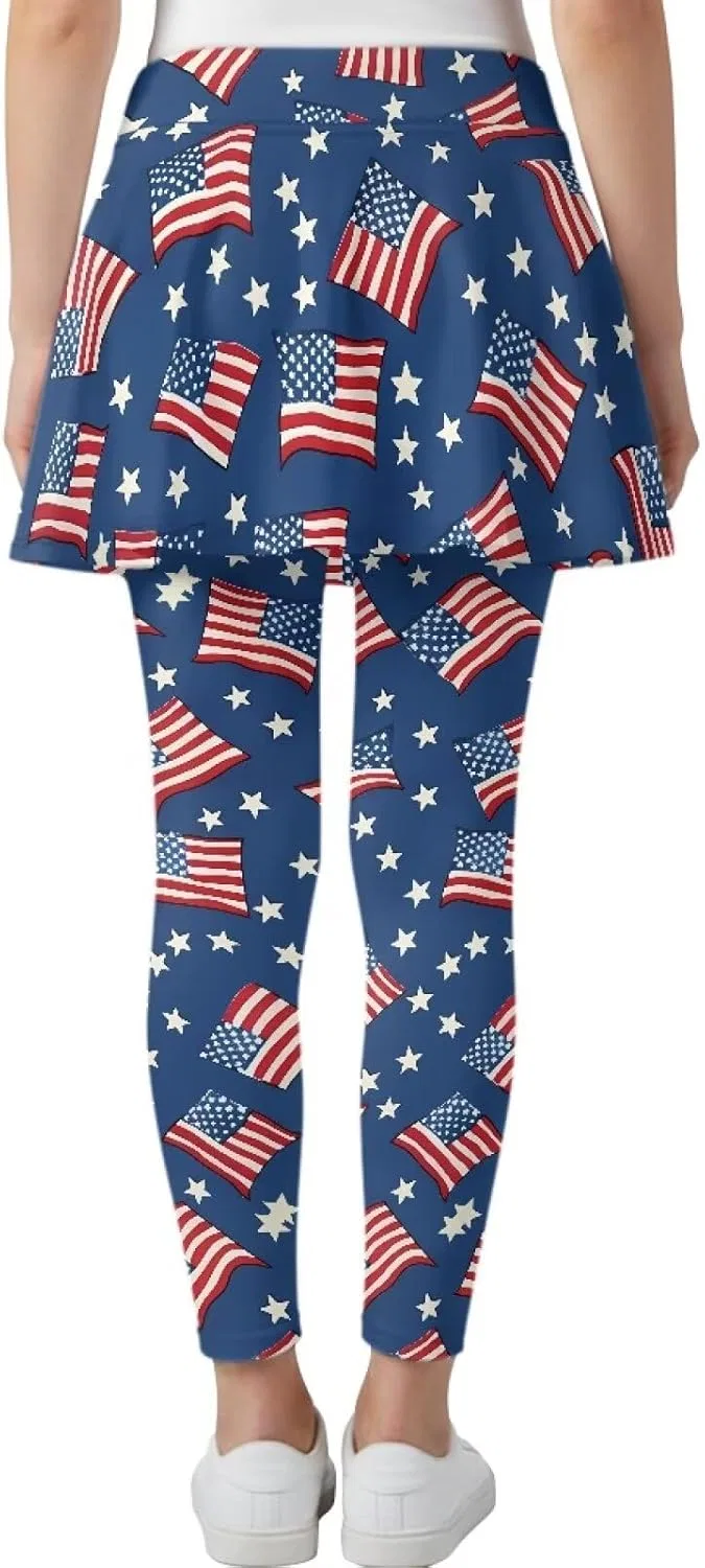 Леггинсы с юбкой теннисные Yatixapu American Flag Print — фото 4