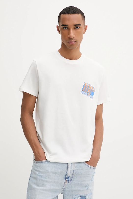 

Хлопковая футболка Tommy Jeans, бежевый