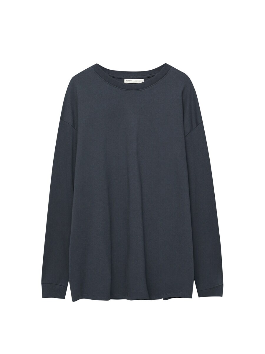 

Лонгслив Pull&Bear Shirt, антрацит