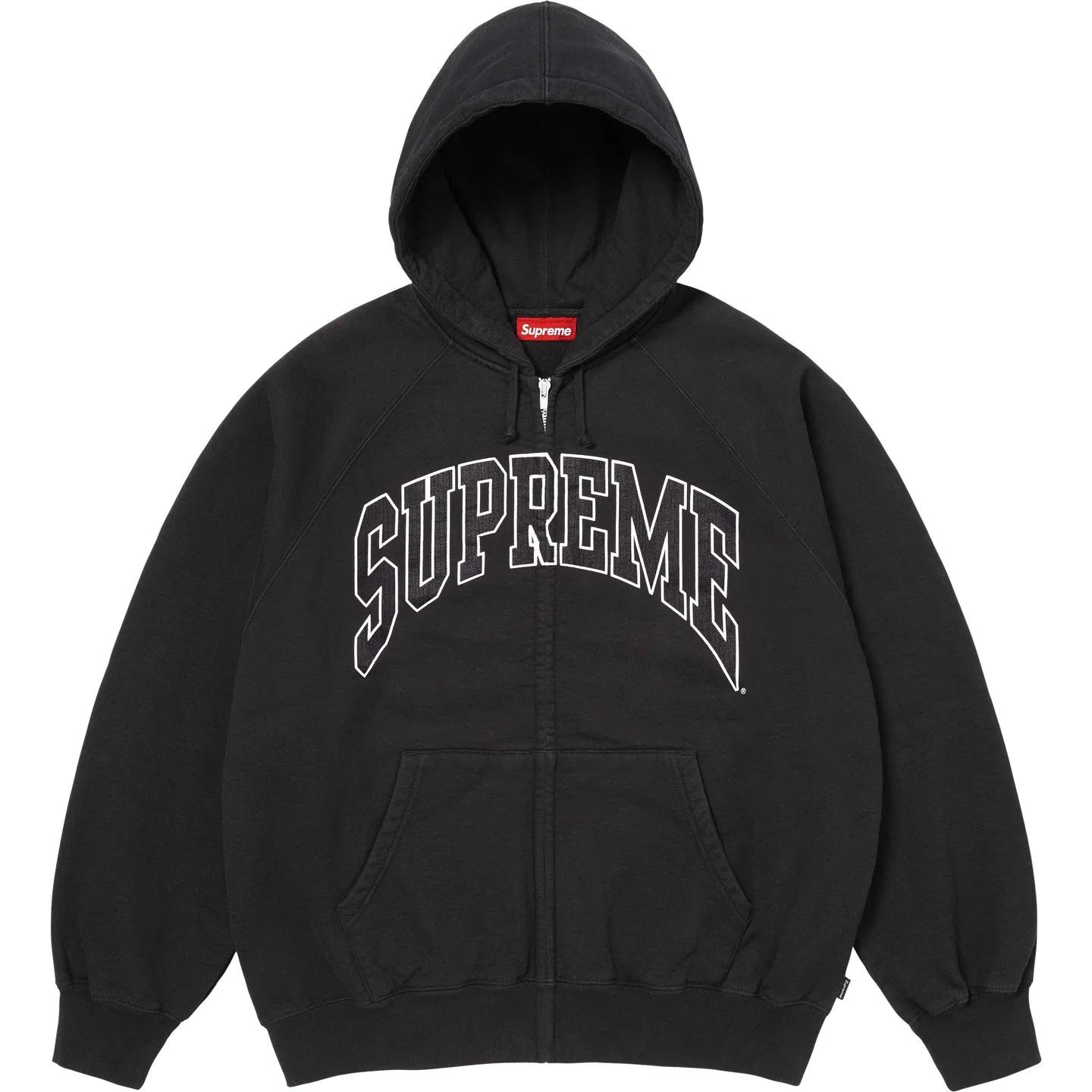Худи Supreme Cracked Raglan Zip Up Black