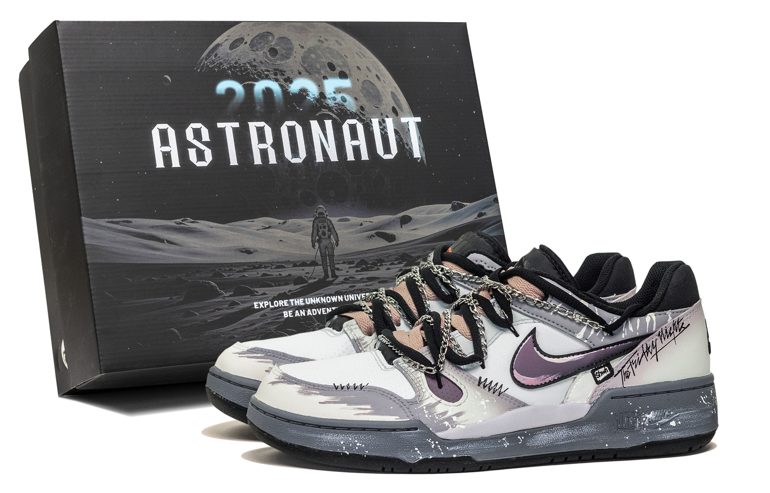 

Full Force great journey west, moon night, специальная коробка для обуви, устойчивые к истиранию низкие скейтборд кроссовки Nike, светло-фиолетовый