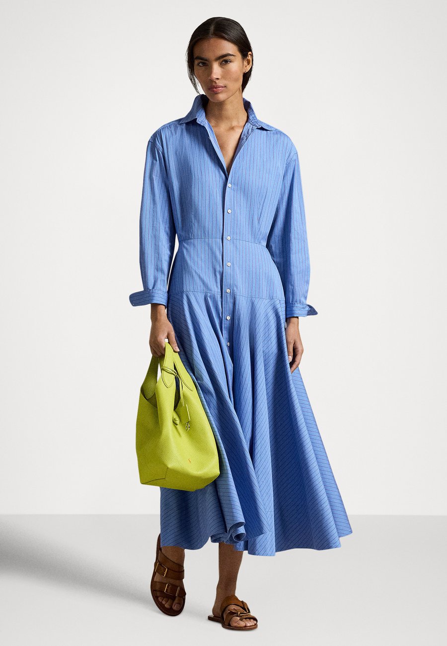 Платье Polo Ralph Lauren STRIPED COTTON SHIRTDRESS, Blue/Red/Blue — фото 2