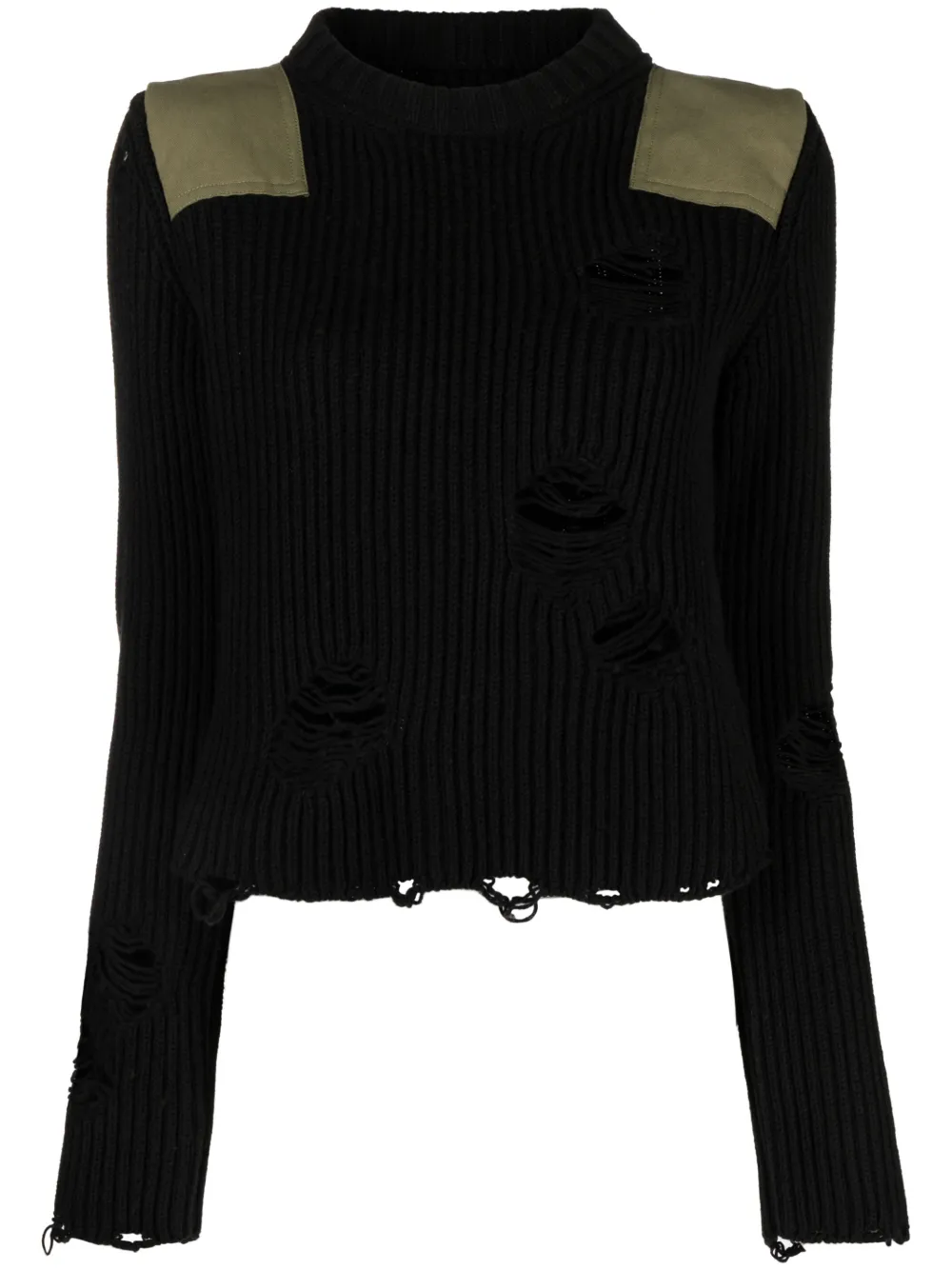 

Джемпер с эффектом потертости MM6 Maison Margiela, черный