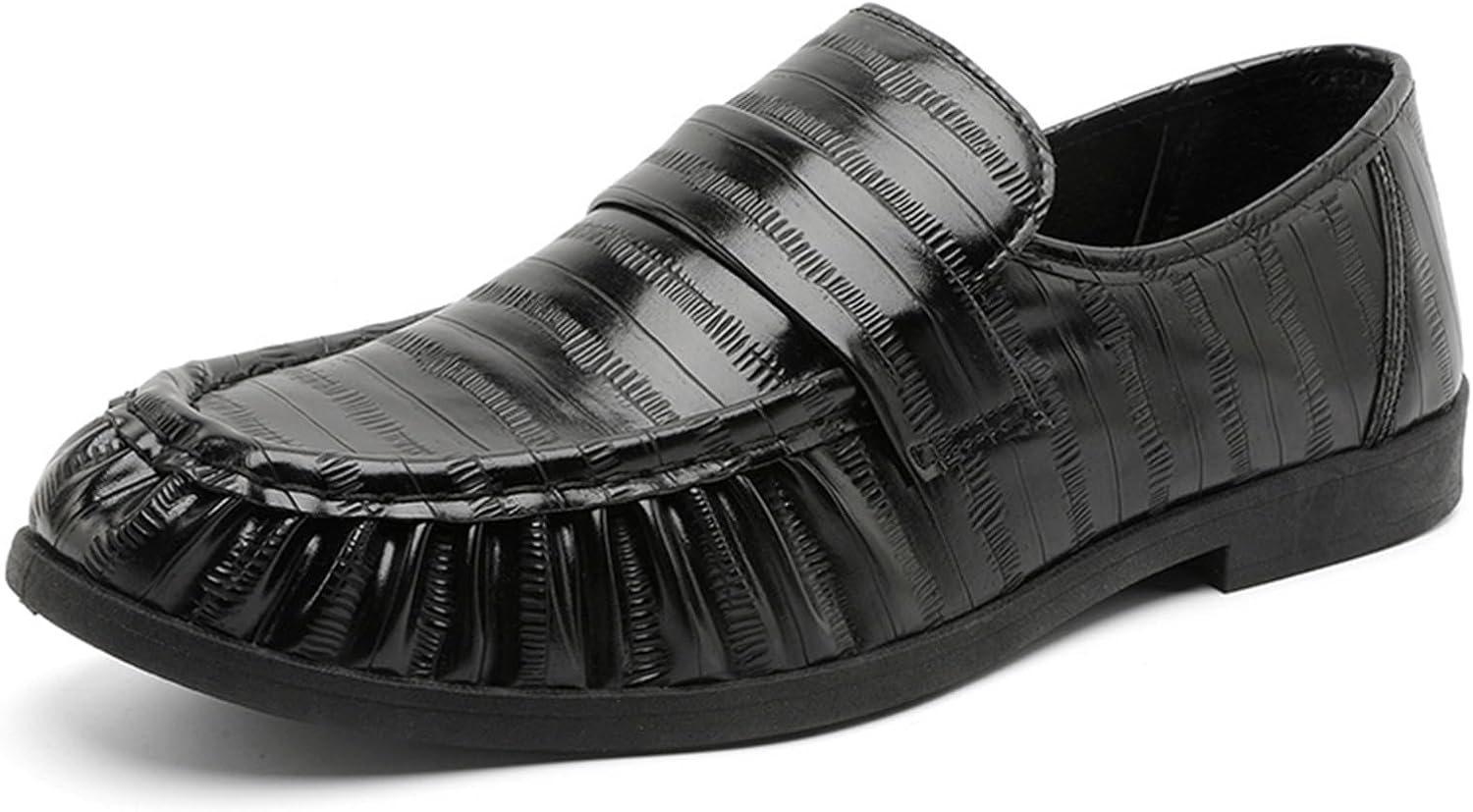 

Мужские кожаные лоферы без шнурков, удобные, легкие, мягкие, с нескользящей подошвой, деловые туфли с молнией, прогулок, работы, поездок и повседневного использования Nxnbhsl, черный