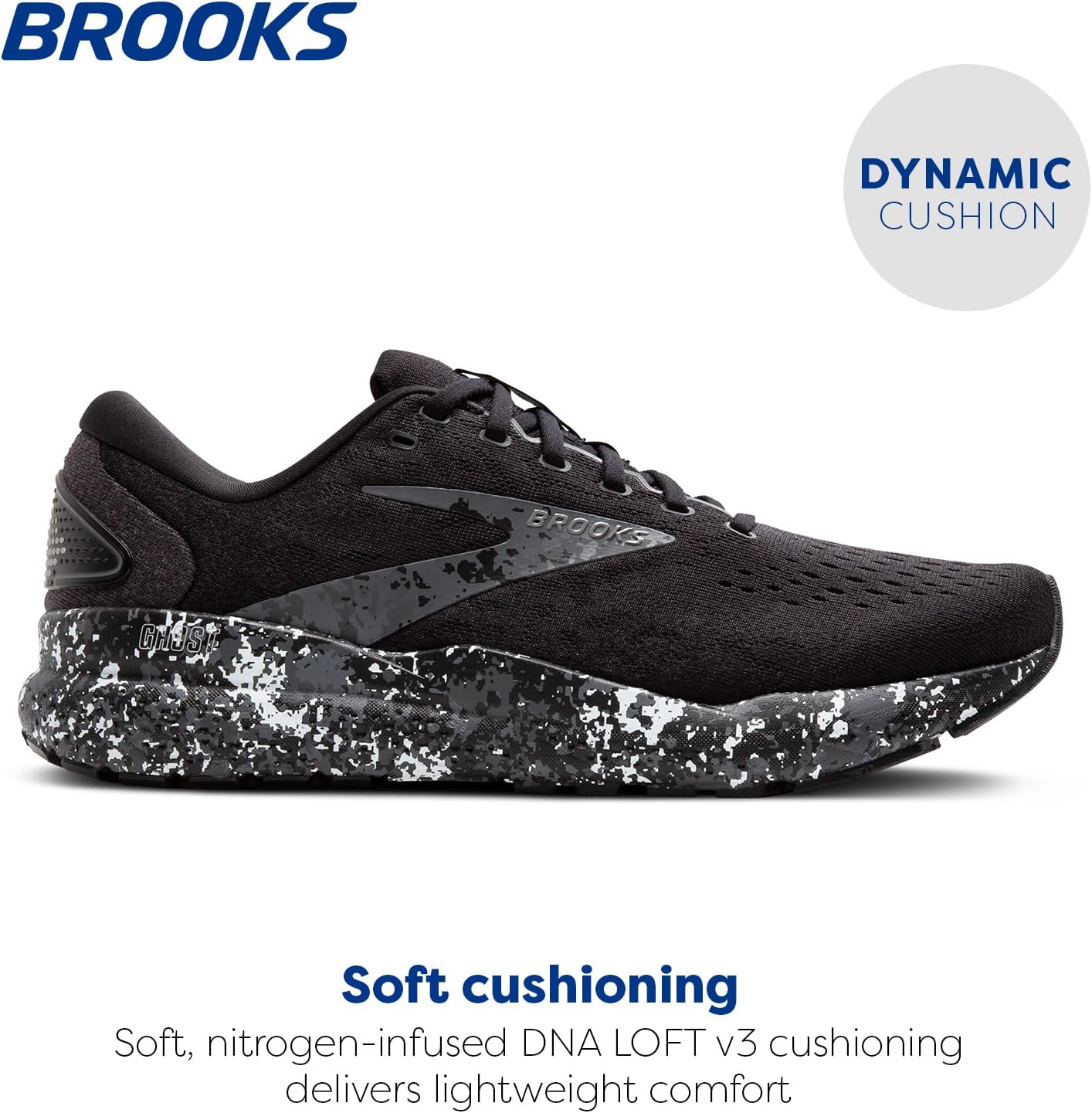 Мужские нейтральные беговые кроссовки Brooks Ghost 16, черный — фото 2