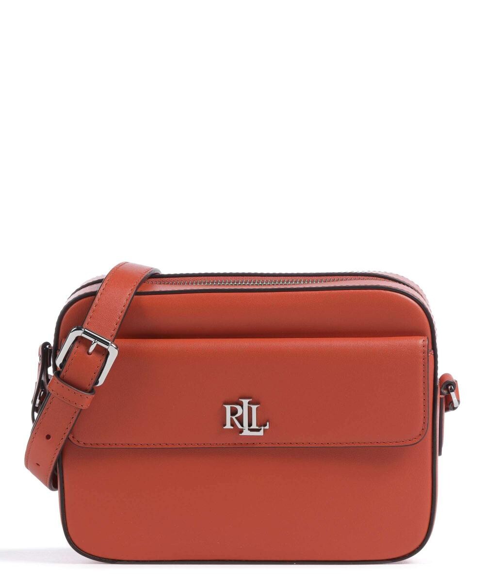 

Сумка через плечо Monogram из мелкозернистой яловой кожи. Lauren Ralph Lauren, оранжевый