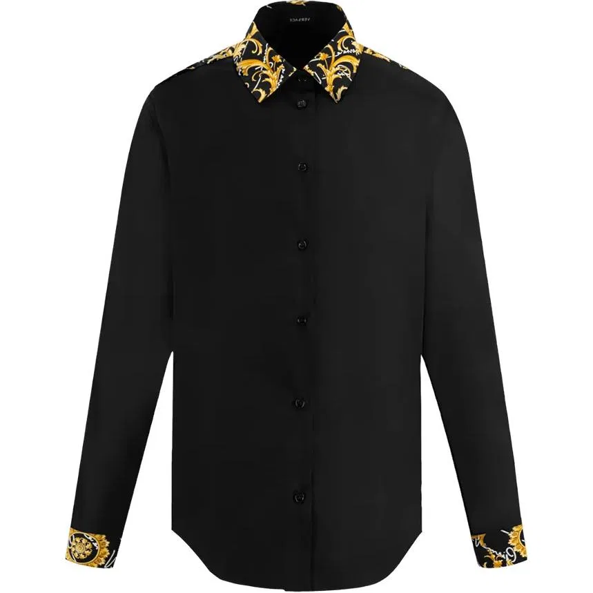 Рубашка мужская Black Lapel Moderate VERSACE