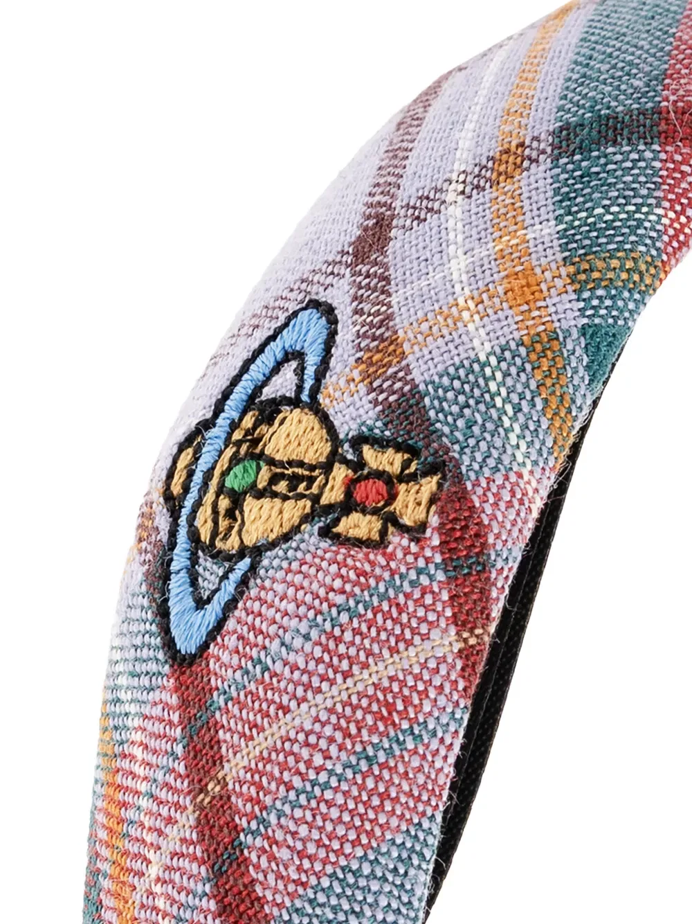 Вышитая клетчатая повязка на голову Vivienne Westwood, фиолетовый — фото 3