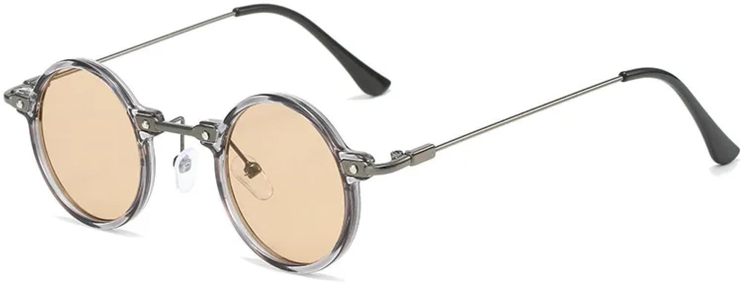 

Солнцезащитные очки с защитой от УФ-излучения UV400 для женщин и мужчин | Маленькие круглые прозрачные линзы цвета океана | для занятий спортом на открытом воздухе DSVIGF, Grey Champagne