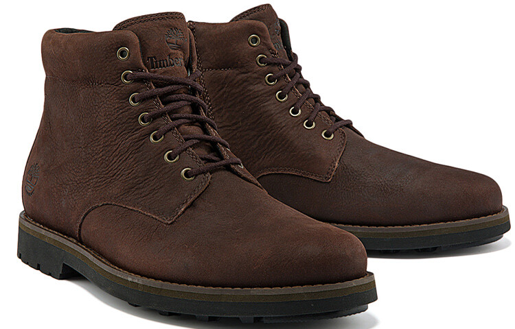 Мужские ботинки Timberland Alden однотонные высокие, темно-коричневый — фото 4