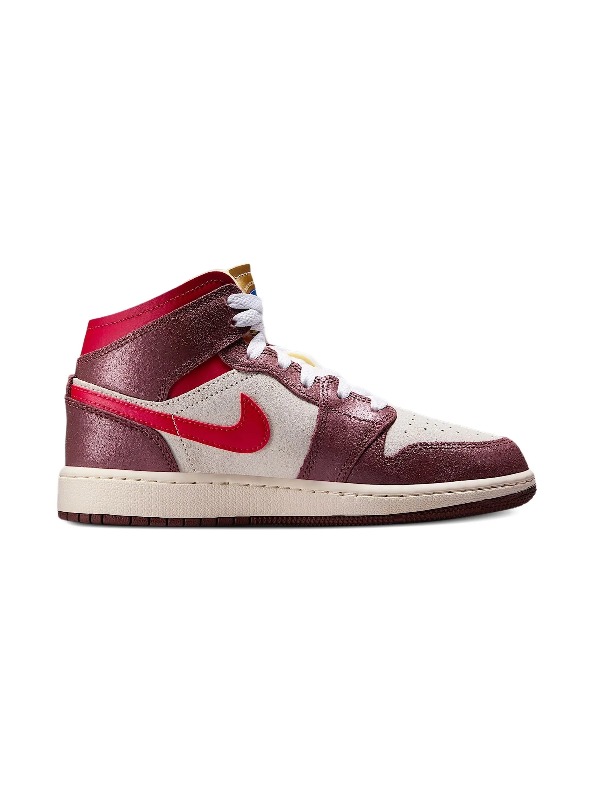 Кроссовки Jordan 1 Mid SE GS Bread, Butter & Sole Jordan Kids, красный — фото 2