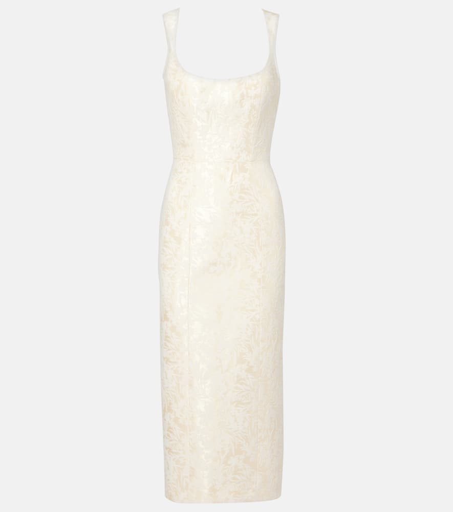 

Платье миди из бархата Numa Markarian, Yellow