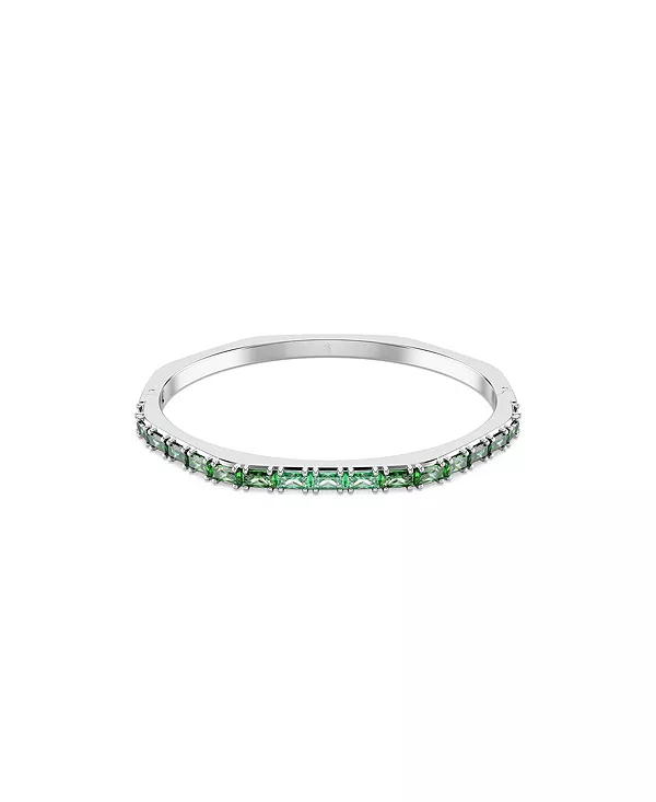 

Браслет-Браслет Matrix багетной огранки с зеленым родиевым покрытием Swarovski, green