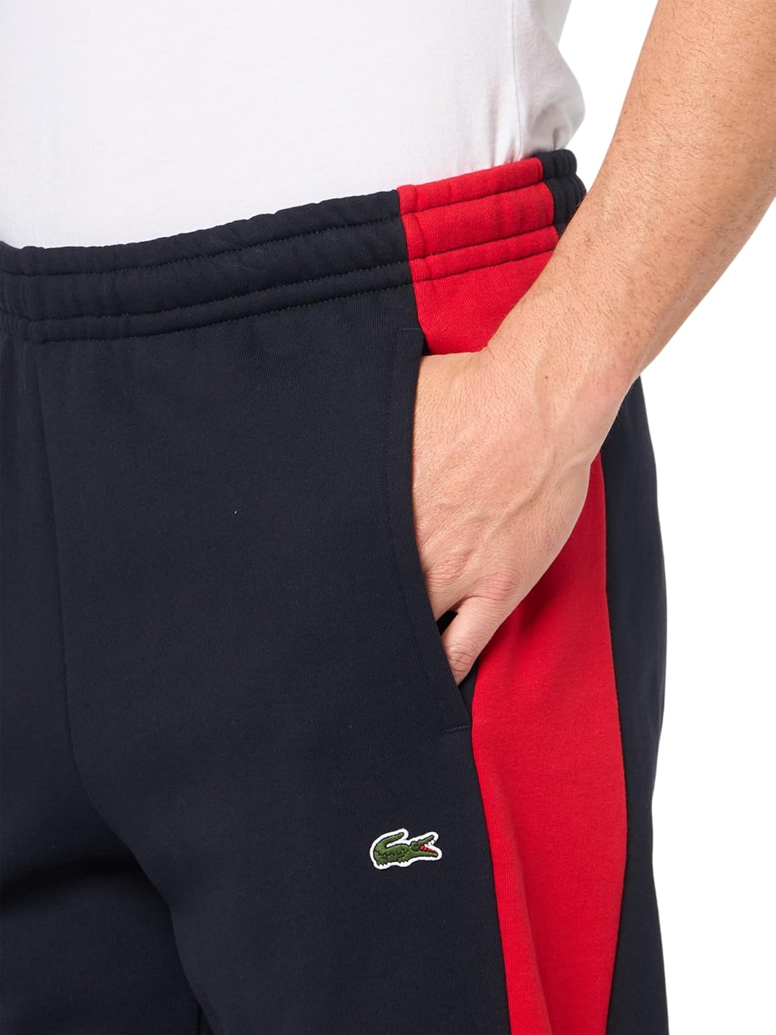 Lacoste мужские базовые зауженные спортивные штаны, Abysm/Red — фото 3