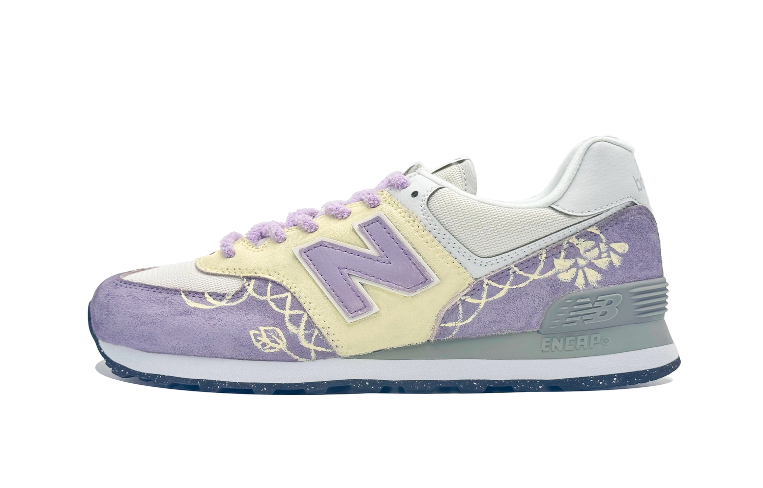 

New Balance Дышащие низкие повседневные кроссовки для бега NB 574 Unisex Yellow Purple