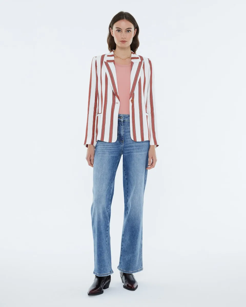 

Женские джинсы широкого кроя с высокой талией и молнией Andam, синий