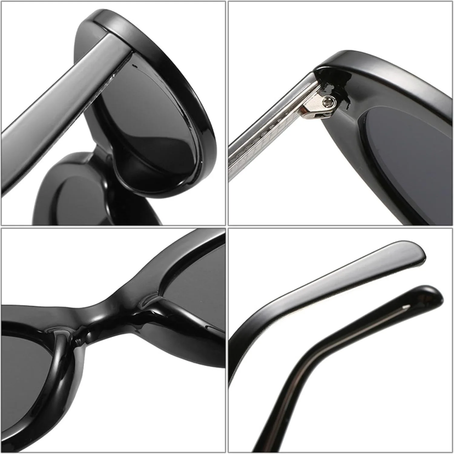 

Маленькие овальные солнцезащитные очки для женщин "кошачий глаз", солнцезащитные очки с защитой от УФ-излучения UV400, дужки из нержавеющей стали MTZJH, One Color