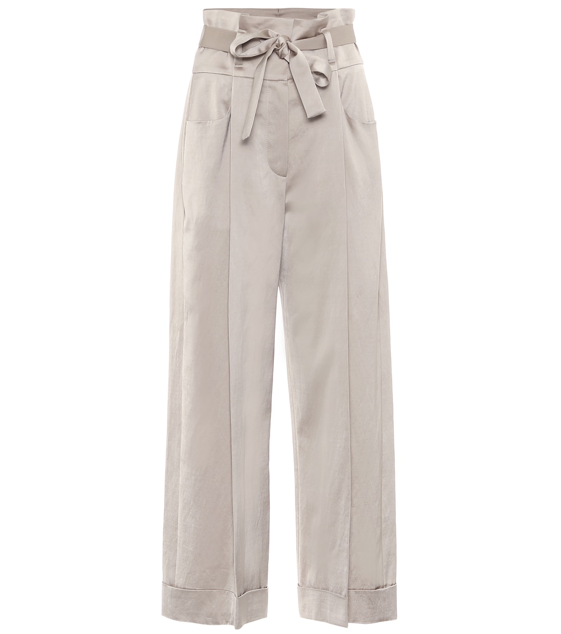 

Широкие брюки из сатина Brunello Cucinelli, Light Beige