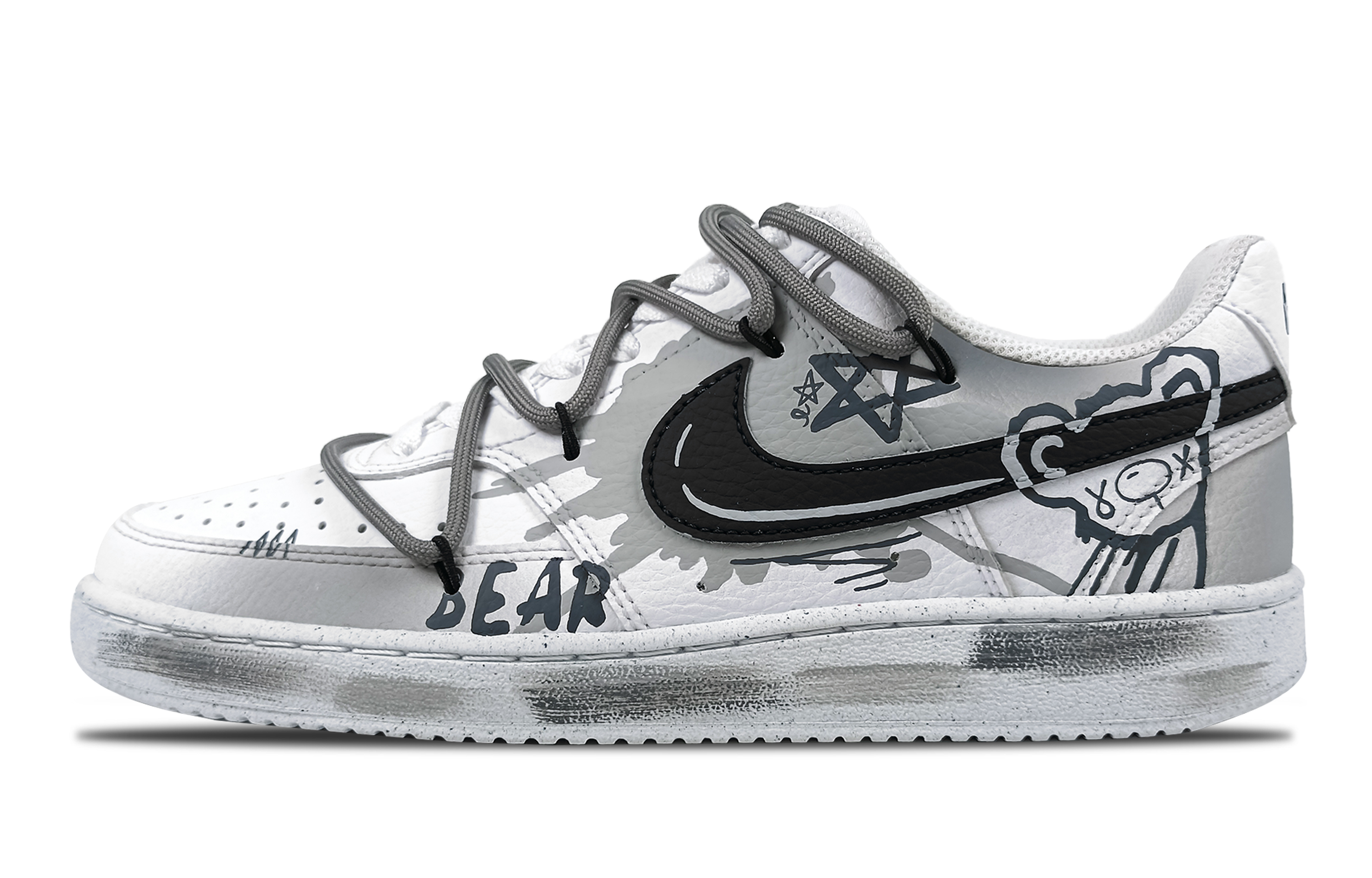 

Nike Кроссовки для скейтборда Court Vision 1 с противоскользящим износостойким верхом, мужские, серо-белые
