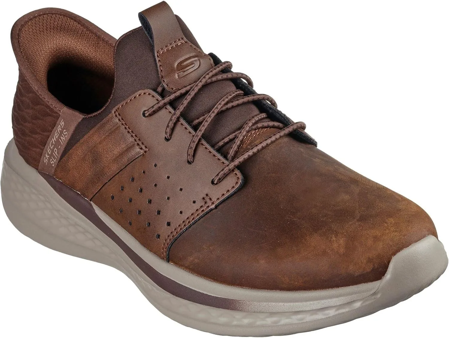Мужские лоферы Skechers USA Slade-Zachary Hands Free без шнурков, коричневый — фото 2