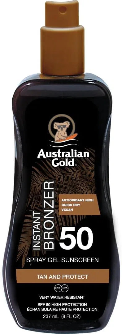 Спрей-гель для загара SPF 50 с бронзатором от Australian Gold Australian Gold