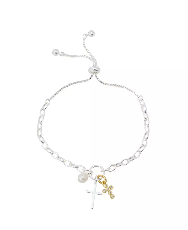 

Браслет с подвесками в виде грозди веры из кубического циркония и культивированного жемчуга Unwritten, yellow