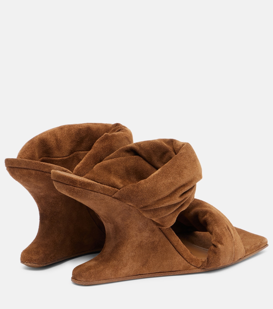 Твистед Кантилевер 80 мюли из замши Rick Owens, Chestnut — фото 2