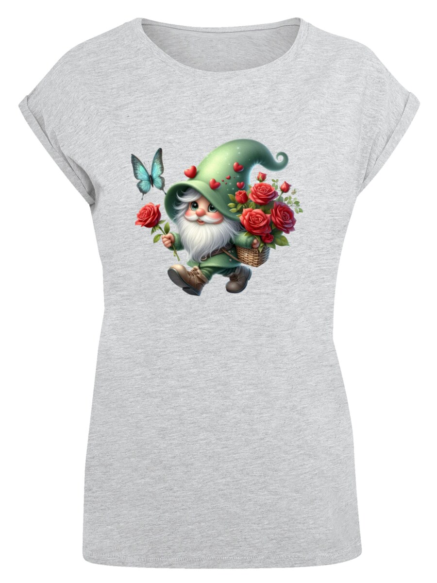 

Рубашка F4NT4STIC Gnom Frühling Blumen Schmetterling, серый