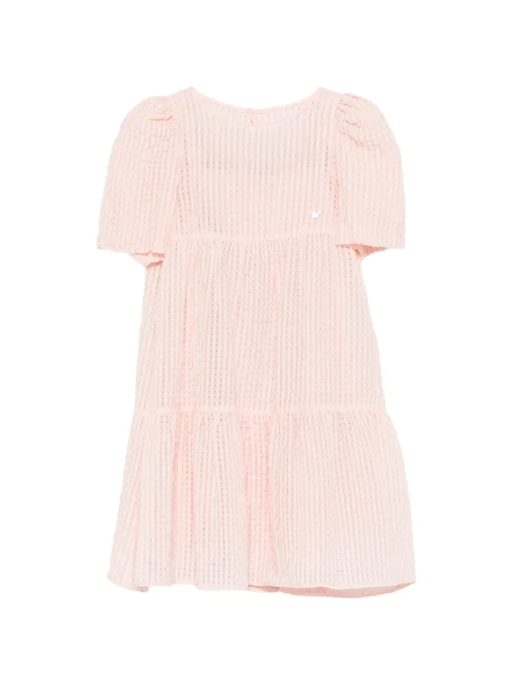 Платье в клетку с короткими рукавами Emporio Armani Kids, розовый