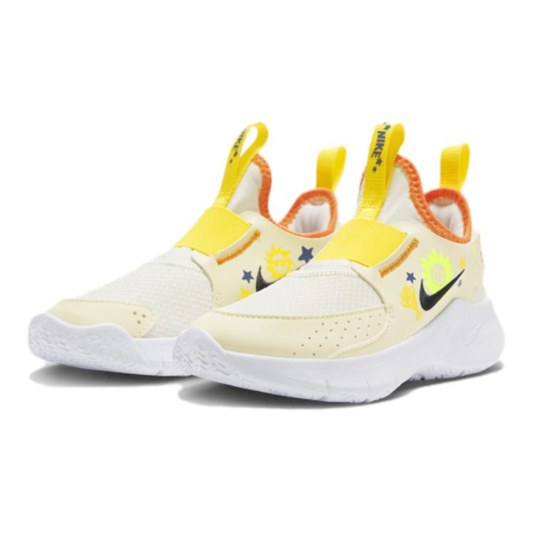 Nike Кроссовки детские Flex Runner 3 с низким верхом, противоскользящие, износостойкие, светло-желтые, для детей 3–7 лет — фото 3