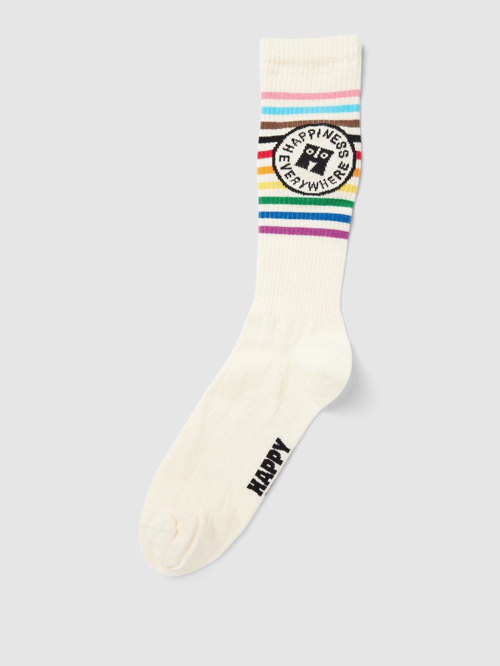

Носки с ярким принтом, модель «Гордость и счастье везде» Happy Socks, кремовый