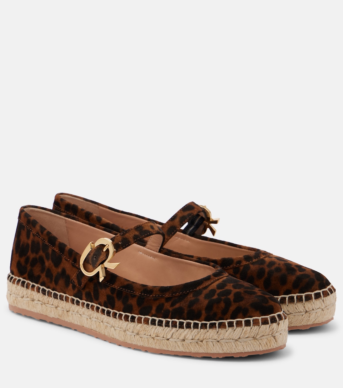 Замшевые эспадрильи с леопардовым принтом Gianvito Rossi, Leopard Print