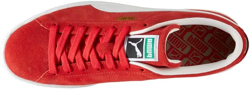 Мужские замшевые классические кроссовки PUMA с шнуровкой - красные, красный — фото 3