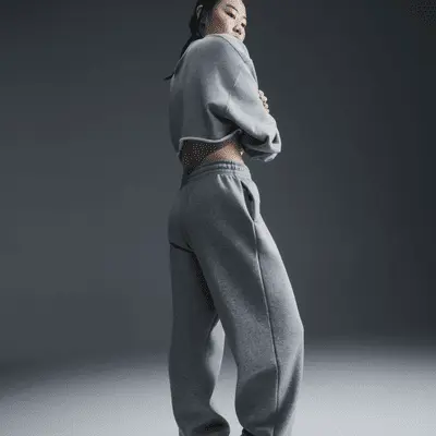 Спортивные брюки Nike Sportswear Phoenix Fleece, цвет Dark Grey Heather/Sail — фото 4
