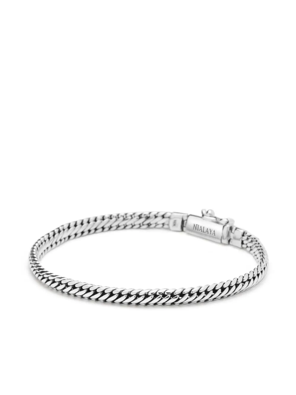 

Цепочный браслет с логотипом Nialaya Jewelry, серебяный