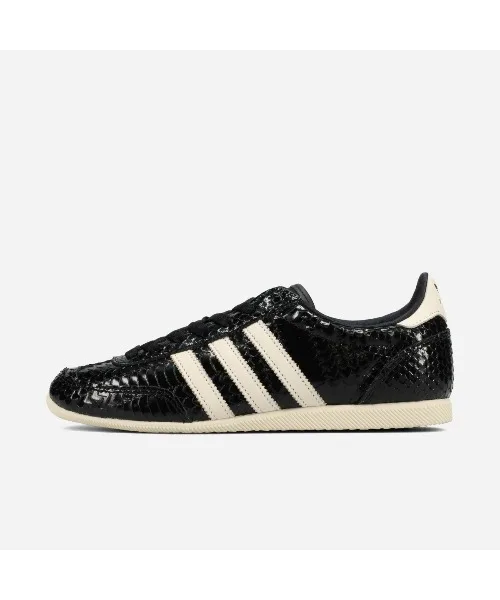 Унисекс кожаные кроссовки с двойной строчкой adidas Originals JAPAN чёрные — фото 4