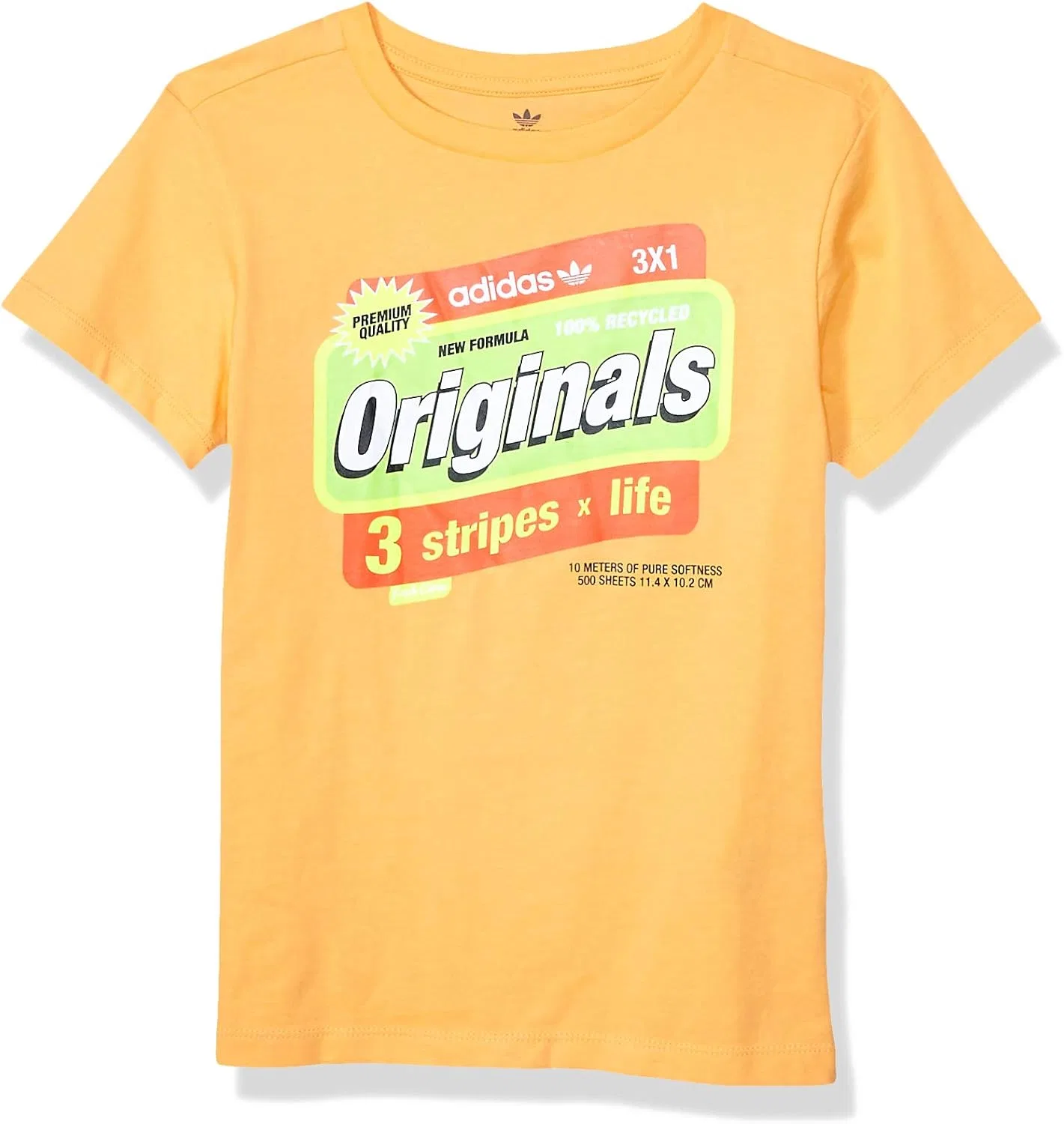 Футболка детская с графическим принтом adidas Originals, цвет Flash Orange/Solar Red/Solar Yellow/Solar Green