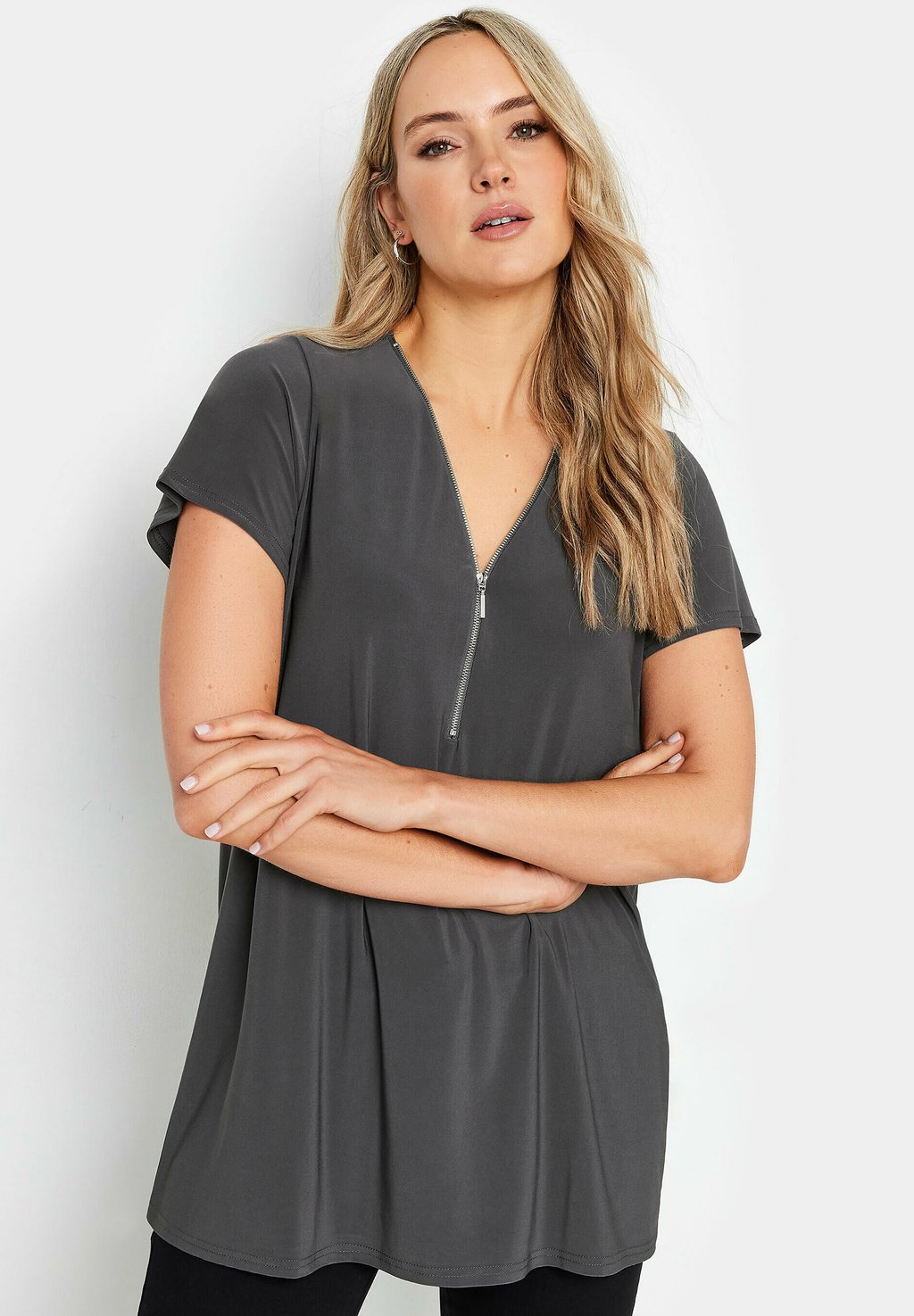 

Базовая футболка ZIP DETAIL Long Tall Sally, серый