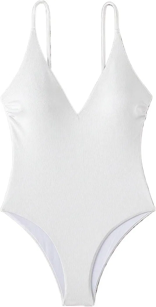 Женский сексуальный слитный купальник без спинки на тонких бретелях, эластичный, элегантный монокини для пляжа и отдыха — фото 3