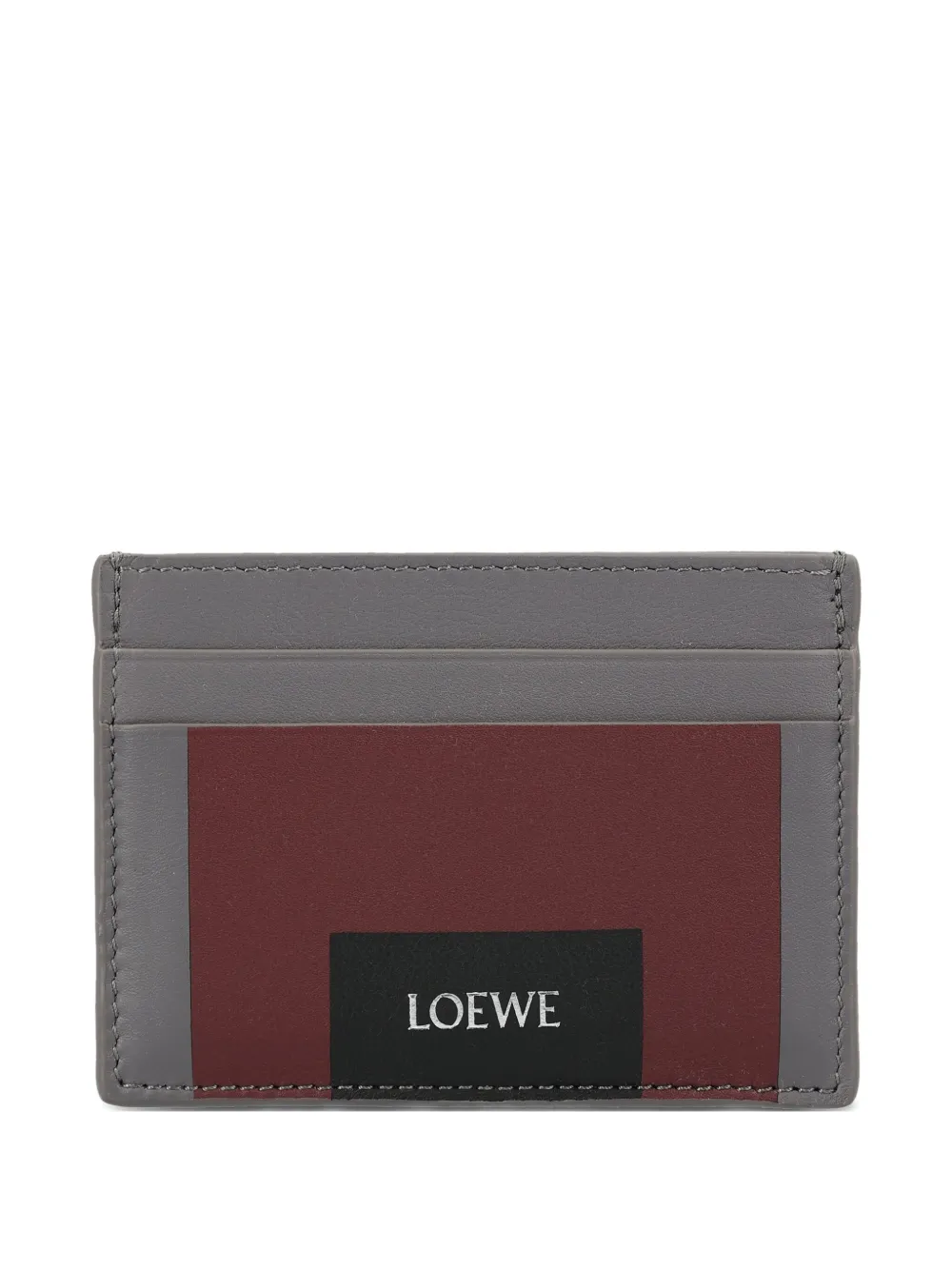 

Кожаный кардхолдер в стиле колор-блок LOEWE, серый